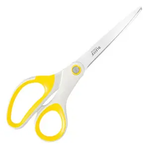 Scissors Leitz WOW Office Straight Cut White Yellow