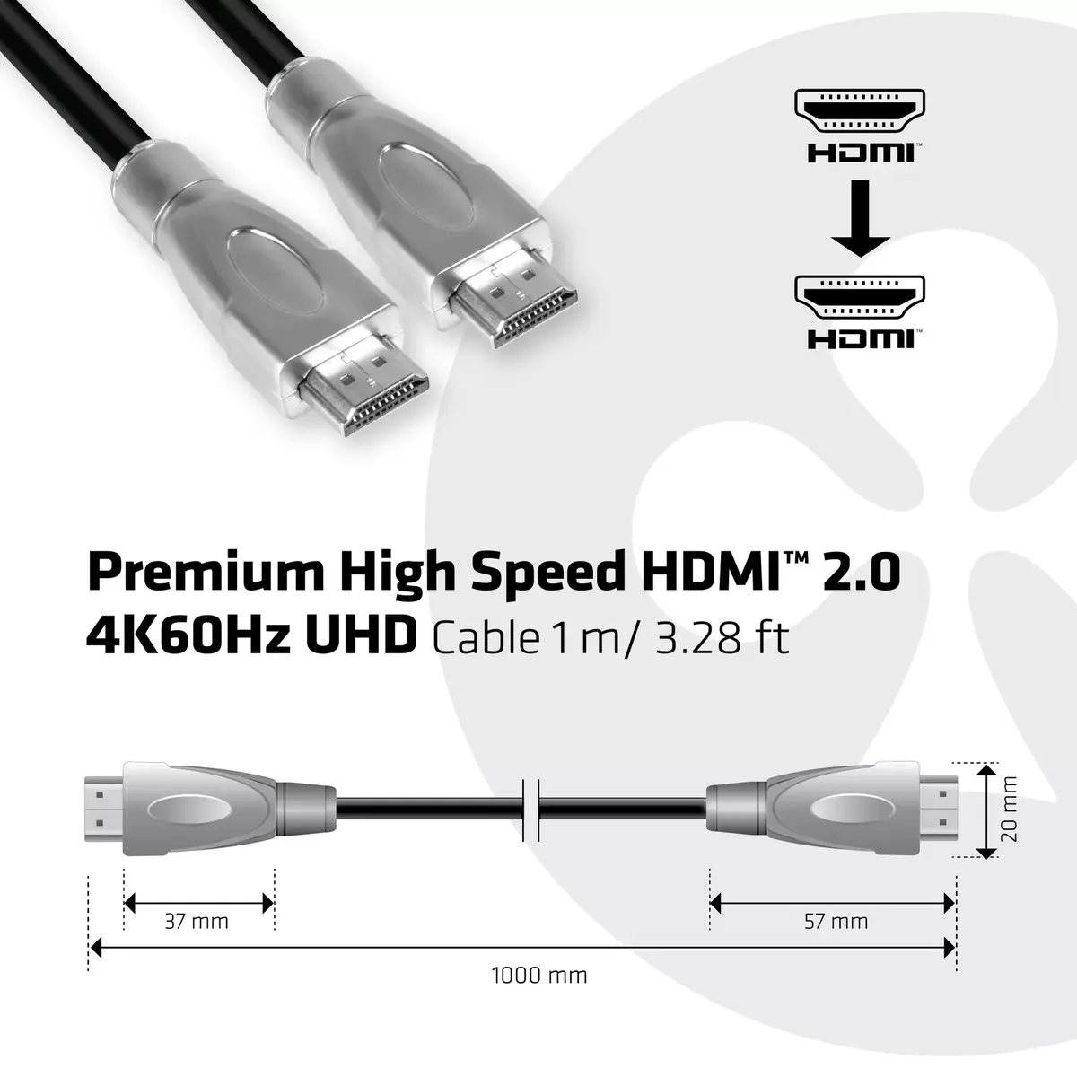 HDMI Кабель CLUB3D Премиум Высокой Скорости HDMI 2.0 Photo 3