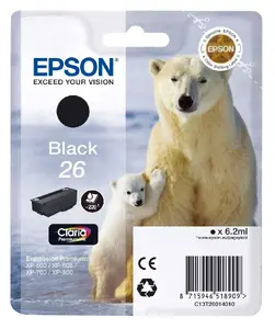 Картридж Epson Singlepack Black 26 Claria Premium (оригинальный, пигментный, 1 шт.)