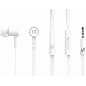 Гарнитура SWISSTEN Rainbow YS-D2 — проводная внутриизлучающая (in-ear) для звонков и музыки, 20–20000 Гц, кабель 1.2 м, белая