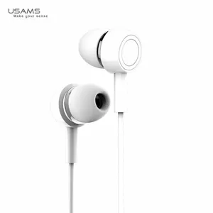 usams EP-12 Plating universālas ausis iekšējās ar 3,5 mm spraudni, mikrofonu un tālvadību, baltas