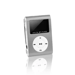 Setty Metal Clip MP3 Player with FM Radio LCD Display Micro SD Slot up to 32GB built-in Li-Ion Battery Silver