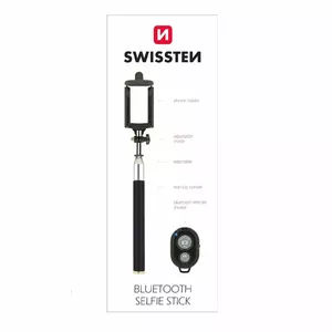 Swissten Bluetooth Selfie Stick Statīvs Telefoniem un Kamerām Ar Distances Bluetooth Pulti Melns