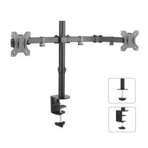 Galda stiprinājums MACLEAN MC-754 ar skavas kronšteinu 13"–32" ekrāniem, 8 kg, VESA 75×75–100×100, slīpums ±45° (melns)