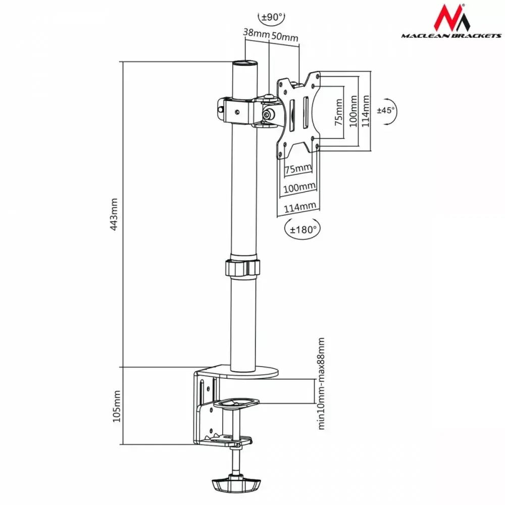 Кронштейн MACLEAN MC-751 для 13"–32" экранов Photo 6
