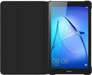 Flip vāciņš planšetdatoram HUAWEI MediaPad T3 7" — melns, aizsargājošs folio maciņš 7" modelim