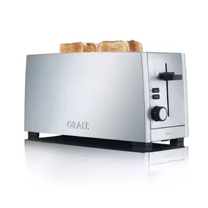Toasteris Graef TO 100 — 4 šķēles, 1380 W, sudraba, kompakts