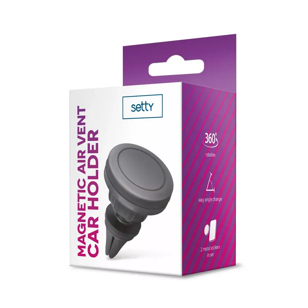 Setty Magnet Universal Air Vent Holder Black Photo 2