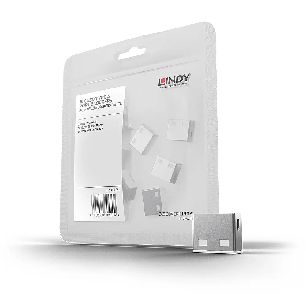 Lindy USB Type-A portu blokētājs balts