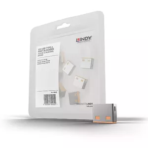 Port blocker Lindy USB Port Blocker without key Pack of 10 Colour Code Orange