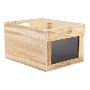 Securit CR-CB Rectangular Storage Box, Natural Wood