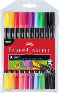 Двусторонние фломастеры Faber-Castell 151109, неоновые, набор 10 штук
