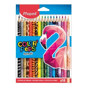 Colored pencils Maped Color Peps Animal — 18 pcs, multicolour set