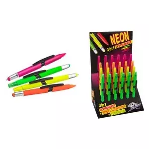WEDO 3‑in‑1 pildspalva NEON — 24 gab. komplekts: skārienpildspalva, lodīšu pildspalva un marķieris