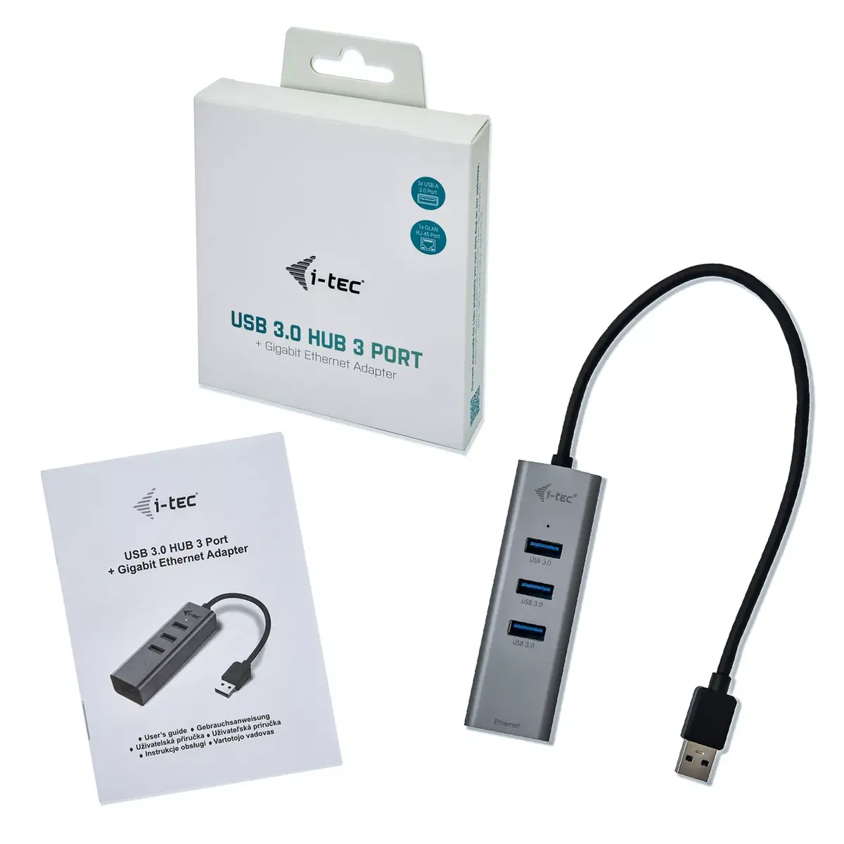 USB hub i-tec Metal USB 3.0 HUB 3 Port + Gigabit Ethernet Adapter Photo 7