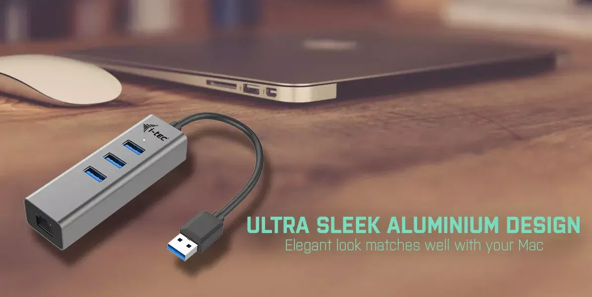USB hub i-tec Metal USB 3.0 HUB 3 Port + Gigabit Ethernet Adapter Photo 8