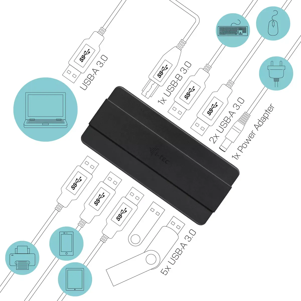 USB хаб i-tec USB 3.0 Charging HUB 7 Port Photo 4