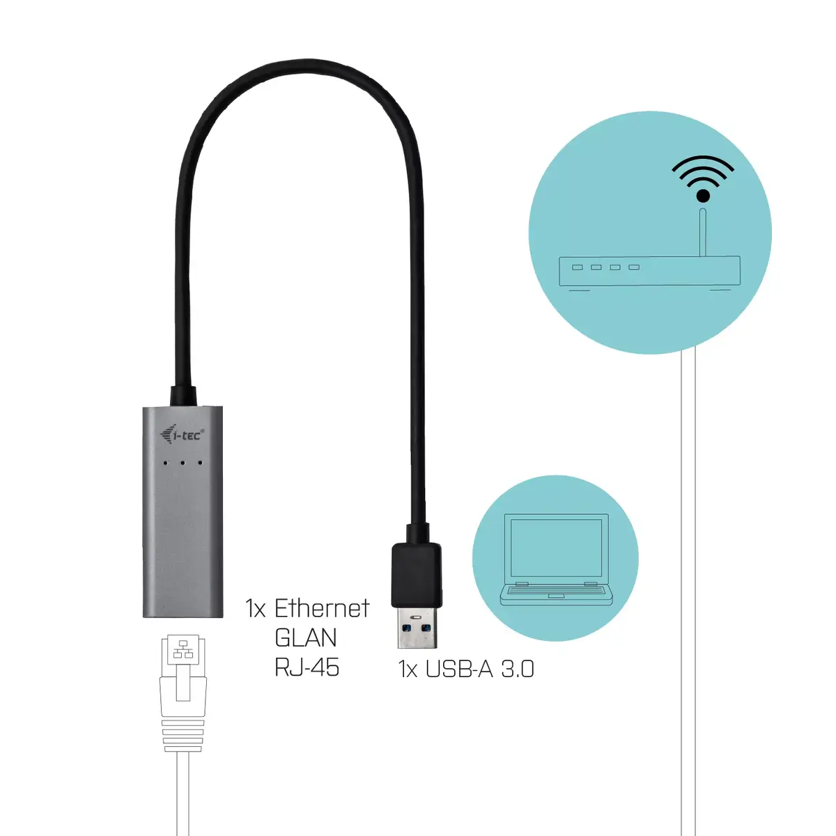 Адаптер Ethernet i-tec Metal USB 3.0 Photo 4