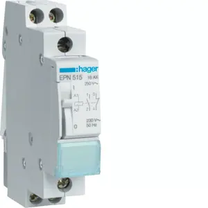Hager EPN515 Impulse Relay 16A 230V AC 110V DC 1NO+1NC