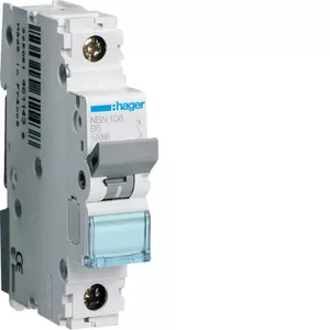 Автоматический выключатель Hager NBN106 1P, 6 A, 50–60 Гц, ширина 17.5 мм