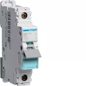 Автоматический выключатель Hager NBN110, 10А, тип B, 1 полюс, 1 модуль
