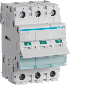 Circuit breaker Hager SBN390 3 module 100A 440V