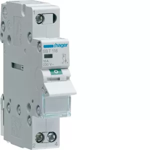 Electrical switch Hager SBT116 1P, 440 V, 50–60 Hz, grey, 17.5 mm