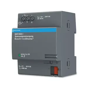 Power adapter/inverter Busch-Jaeger 6201/640.1, indoor, input 127–230 V, output current 0.64 mA, grey, 72×64×90 mm