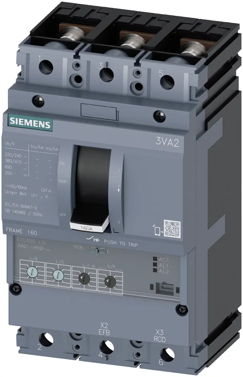 Siemens 3VA2116-6HN32-0AA0 Jaudas slēdzis 3P 160A