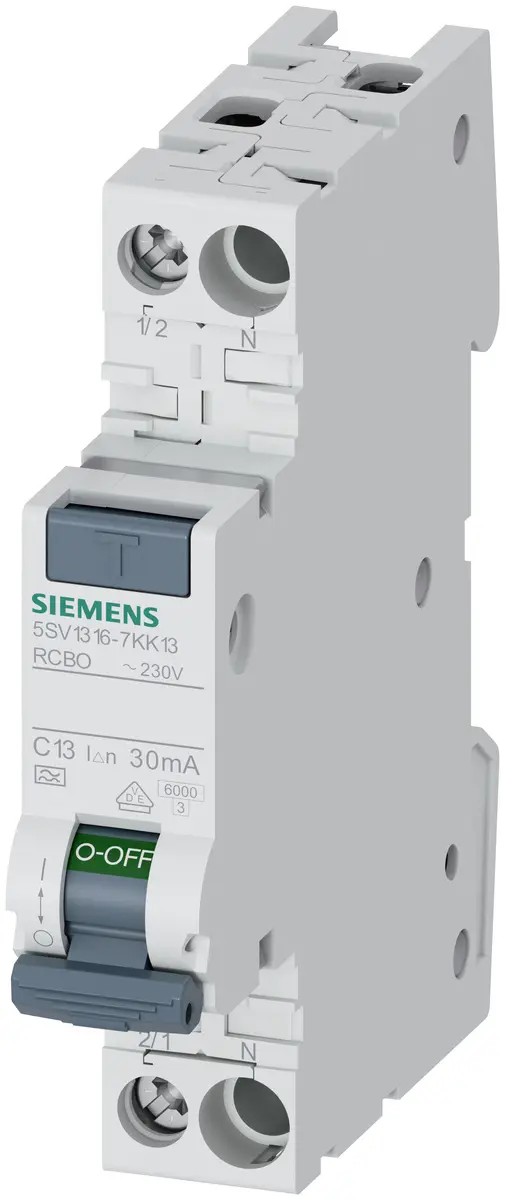 Siemens diferenciālās strāvas automatslēdzis kompakts 6kA