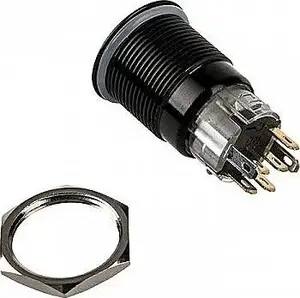 DimasTech vandālismizturīgs slēdzis/poga 19 mm Blackline Dot RGB PD218