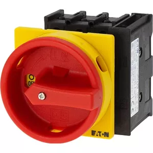 Eaton P1-32/EA/SVB/HI11 3-polu rotācijas slēdzis, sarkans un dzeltens
