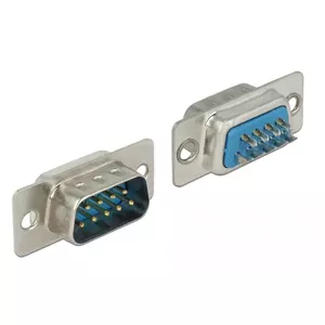Connector Sub-D 9 pin DELOCK 65881 — blue/silver, 31×15×12.5 mm