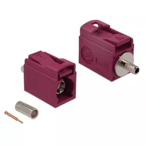 Coaxial connector DELOCK 89710 — FAKRA L male, gold-plated contacts, 13.8×21×9.5 mm