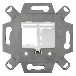 Rutenbeck KMK-MA Up rw Flush-Mounted Module Support for Keystone Jack Modules in Silver and White Zinc
