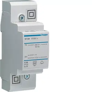 Трансформатор звонковый Hager ST301 230В/8-12В AC 4ВА