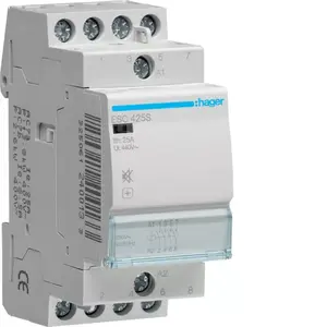 Модульный бесшумный контактор Hager ESC425S 25А 4НО 230В переменного тока