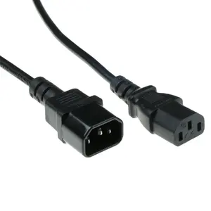 ACT C13 to C14 Power Cord Black 4m Male to Female 230V 6A