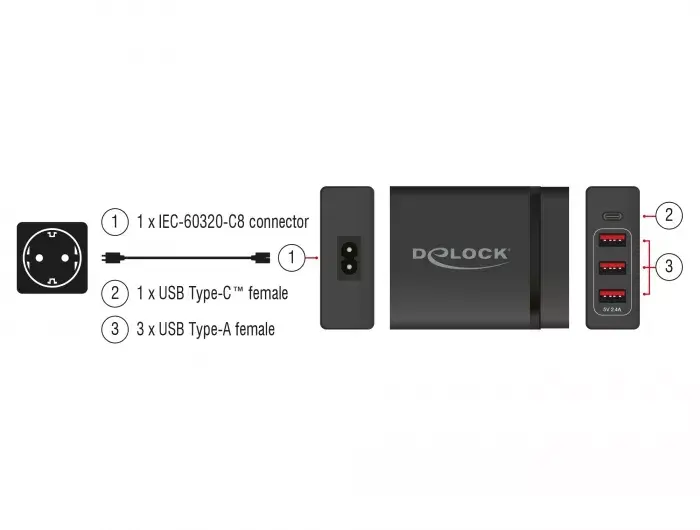 Lādētājs DeLOCK USB-Wandladegerät 63974 Photo 4
