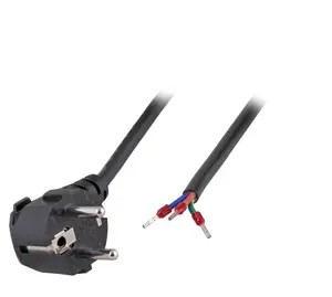 Barošanas kabelis EFB Elektronik EK504AE.1,8 — 1,8 m, F tipa kontaktdakša, 250 V 16 A, melns