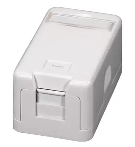 EFB Elektronik Keystone Surface-Mount Box, 1-Port, RJ-45, Self-Closing Dust Cover, White