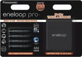 Rechargeable Ni-MH batteries Panasonic Eneloop Pro R03/AAA 930mAh 4 pcs (BK-4HCDEC4BE) in blister with box