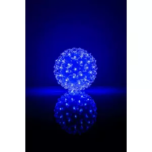 Decorative LED Sphere with Flowers RS-214, 80 LEDs, 13 cm, Blue