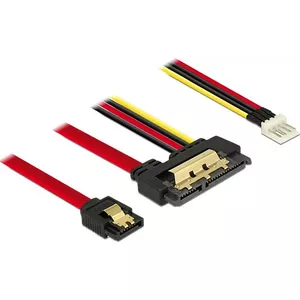 SATA kabelis DeLOCK 85232 0.3 m SATA 7-pin + Molex 4-pin SATA 22-pin melns