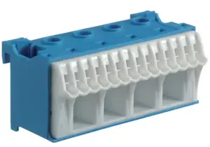 Hager KN18N Terminal Block, 63A, 18 Connections, Blue and White
