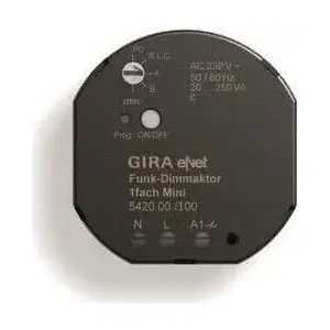 gira dimmaktor Mini 20 250VA 542000 — DIN-mounted dimmer actuator, 250 VA