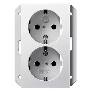 Gira 2731 03 Schuko dubultā kontaktligzda CEE 7/3 balta