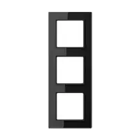 Wall control panel JUNG AC 583 GL SW Black — glass, screwless design, 84×226 mm