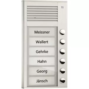 Audio door station TECHNISAT PAK06-EN — 6-button entry panel, silver