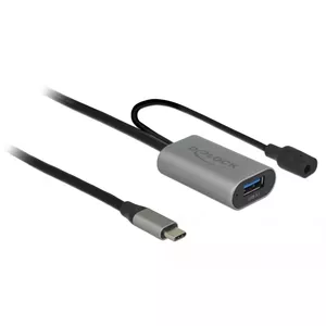 USB кабель DeLOCK 85391 USB 3.2 Gen 1 5 м USB A USB C Черный Серый